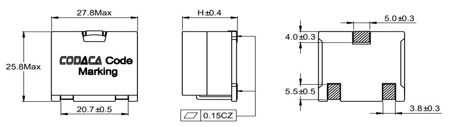high current power inductor VSRU27 series size high current power inductor VSRU27 series size