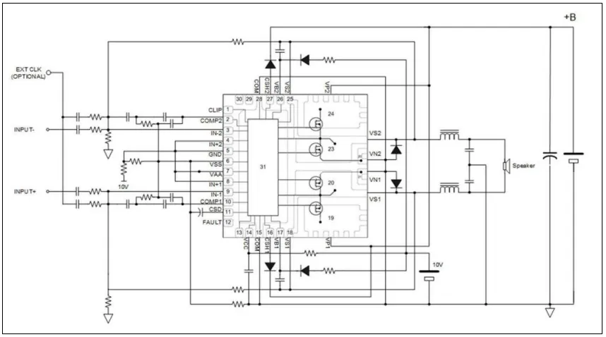 Single Power Supply BTL Amplifier Circuit Diagram Single Power Supply BTL Amplifier Circuit Diagram
